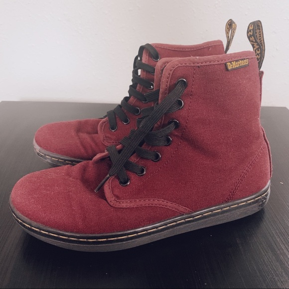 Dr. Martens Shoes - Dr Martens Shoreditch Canvas Cherry Red